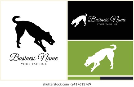 silhouette dog bulldog logo template