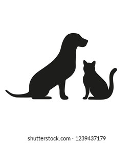 Black Silhouettes Dogs On White Background Stock Vector (Royalty Free ...