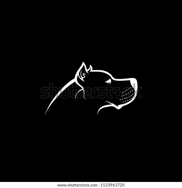 Hakuun Silhouette Dog Dogo Argentino Logo Design Liittyva Vektorikuva Rojaltivapaa 1133963720