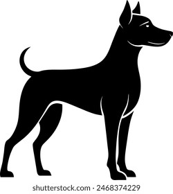 silhouette of a dog farm animal