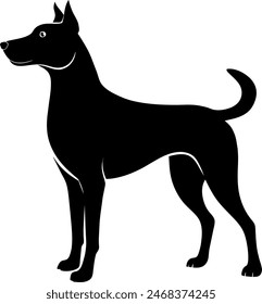 silhouette of a dog farm animal