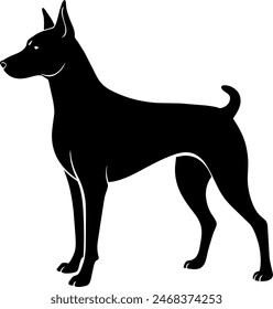 silhouette of a dog farm animal