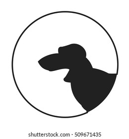 Silhouette of a dog head dachshund