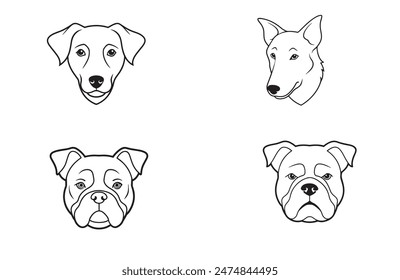 Artes vectoriales de cabeza de perro silhouette illustrator