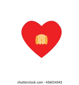 Silhouette dog in the heart Vector