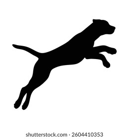 Silhouette of a dog jumping, dog silhouette, dog vector, doge logo
