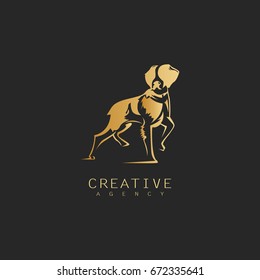 silhouette dog logo
