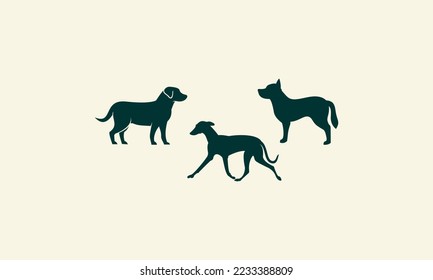 silhouette dog logo design template