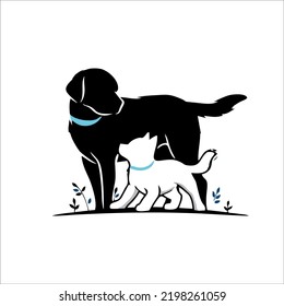 silhouette dog logo design for your t-shirt and identity