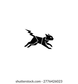 Silhouette of a dog in motion