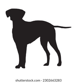 silhouette of a dog on a white background