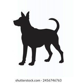  silhouette of dog on white background