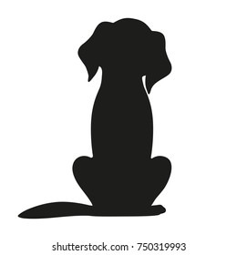 silhouette of dog on white background