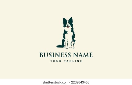 silhouette dog organic logo design