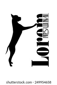 silhouette of  a dog with a place for your text