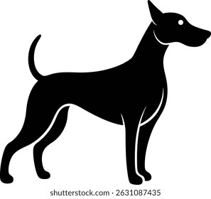 silhouette of a dog in playful pose 