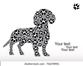 Silhouette of a dog from prints