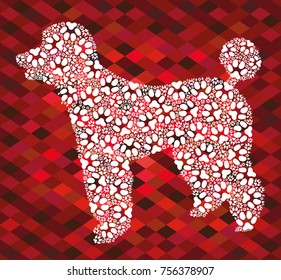Silhouette of a dog from prints