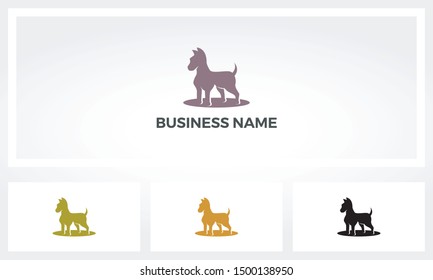 Silhouette Of Dog Satnding On Four Legs Logo