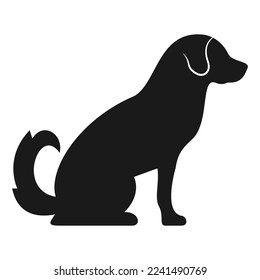 Silhouette of a dog Sitting icon. Pet dog flat symbol vector illustration.