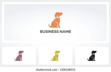 Silhouette Of Dog Sitting Logo
