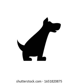 Silhouette dog standing logo vector. pet logo