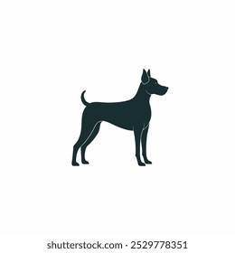 Silhouette of a dog in vector, flat style.