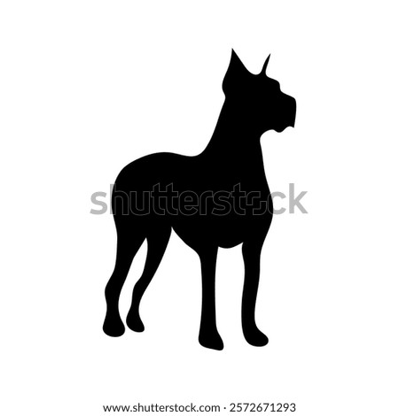 silhouette of a dog vector icon on white bacground