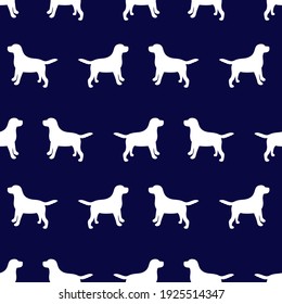 Silhouette of a dog. Vector illustration. Seamless pattern.	