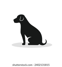 Silhouette dog vector on white background. Labrador Retriever silhouette