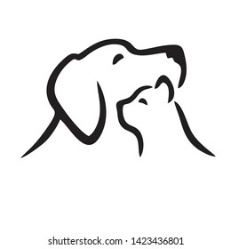 silhouette of dogs and cats. a symbol suitable for animal or pet health symbols