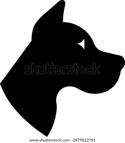 Silhouette of a Dog's Head Profile Sharp Features and Attentive Expression