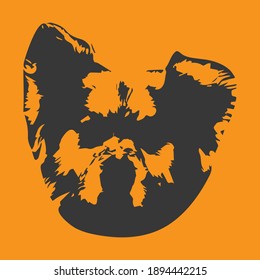 Silhouette of a dog's muzzle in full face. Vector illustration for design