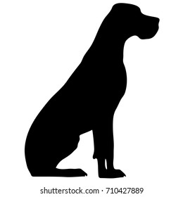 Silhouette of a dog.Vector illustration of doberman pinscher. Bloodhound