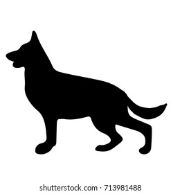 Silhouette of a dog.Vector illustration of german shepherd. Bloodhound