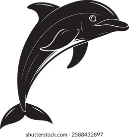 Silhouette dolphin black and white logo vector clip art and dolphine black and white vector clip art silhouette graphic design