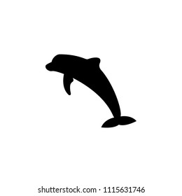 silhouette of a dolphin icon. Element of animals icon for mobile concept and web apps. Detailed silhouette of a dolphin icon can be used for web and mobile on white background