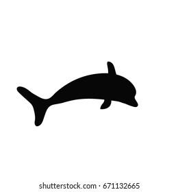 Silhouette of a dolphin. Vector icon dolphin.