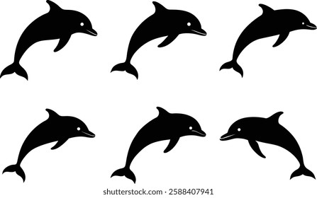 silhouette dolphin with white background