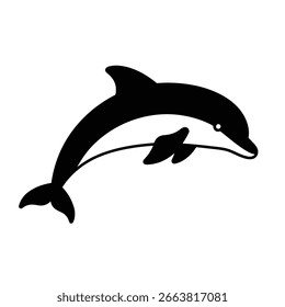 silhouette of a dolphin with a white background