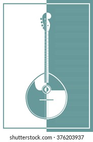 Silhouette of domra. Vector illustration. EPS 10, opacity