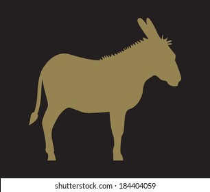 Silhouette of donkey