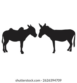 silhouette donkey , silhouette of donkey