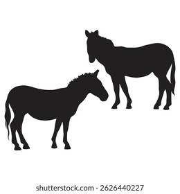 silhouette donkey, silhouette of donkey
