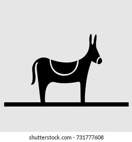 Silhouette of a donkey
