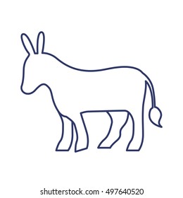 silhouette with Donkey domestic animal