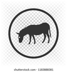 silhouette of a donkey, is going