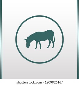 silhouette of a donkey, is going