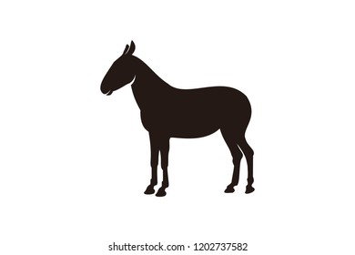 silhouette donkey, ox logo Designs Inspiration Isolated on White Background