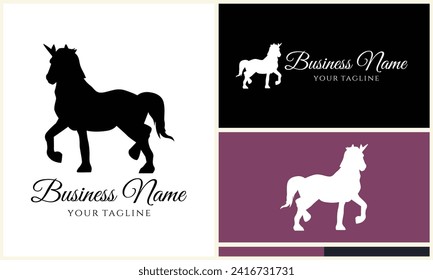 silhouette donkey unicorn horseman equestrian